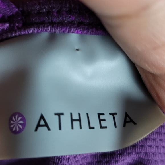 Athleta XS purple Criss cross back built in bra athletic workout tank - Picture 6 of 8